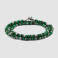 Pillon Necklace/Bracelet Three Wrap Malachite Sterling Silver
