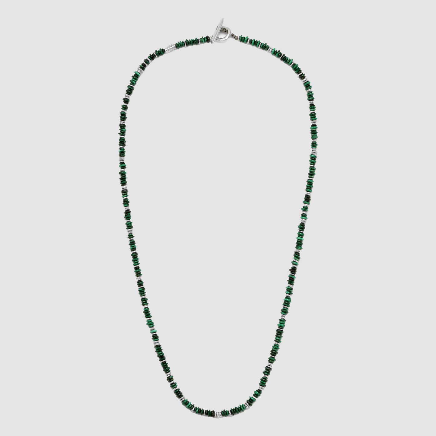 Pillon Necklace/Bracelet Three Wrap Malachite Sterling Silver