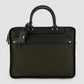 Waxed Canvas Briefcase Leather Trim