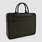 Waxed Canvas Briefcase Leather Trim