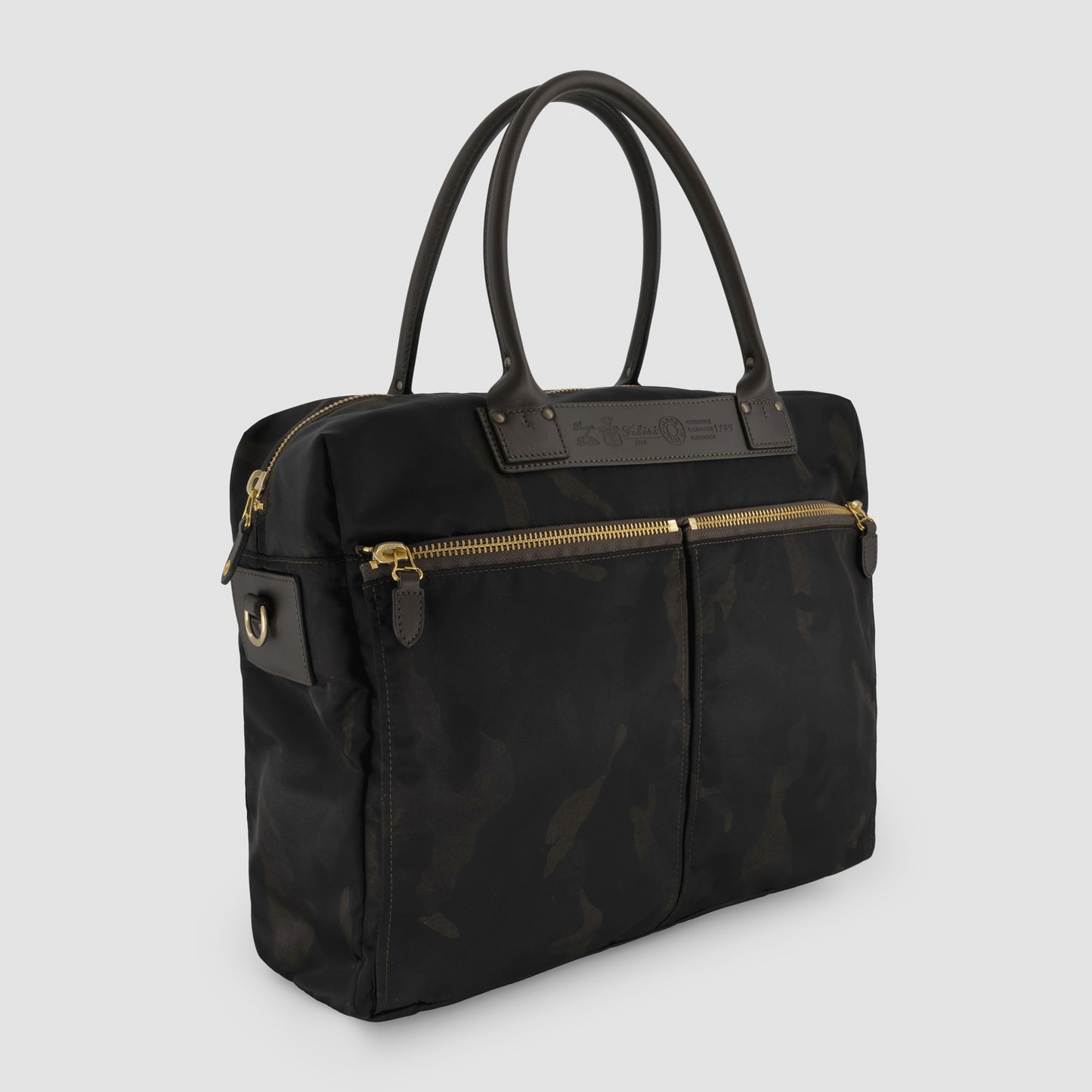 Camouflage  Nylon Messenger Bag Leather Trim