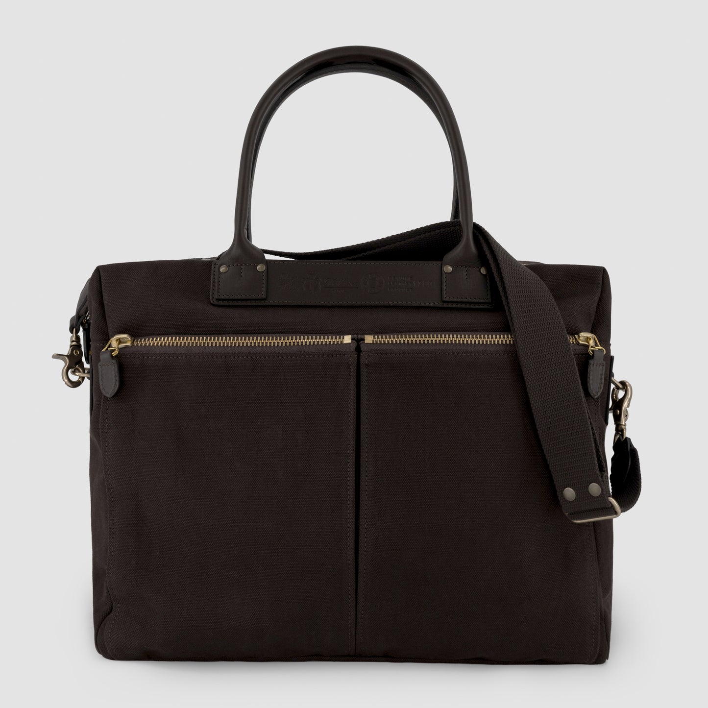 Waxed Canvas Messenger Bag Leather Trim