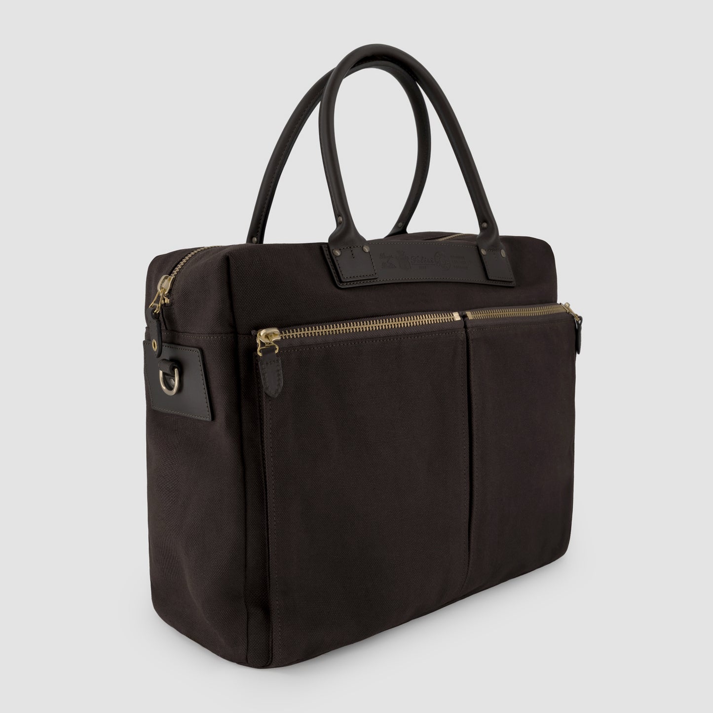 Waxed Canvas Messenger Bag Leather Trim