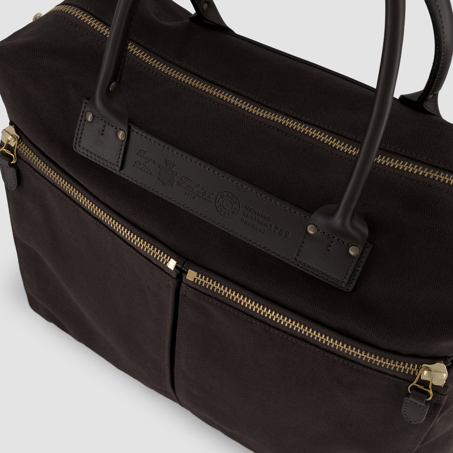Waxed Canvas Messenger Bag Leather Trim