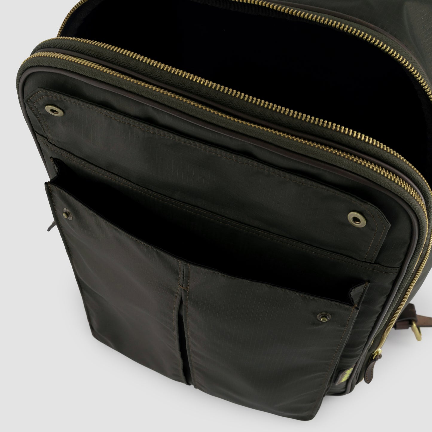 Ripstop Backpack Leather Trim