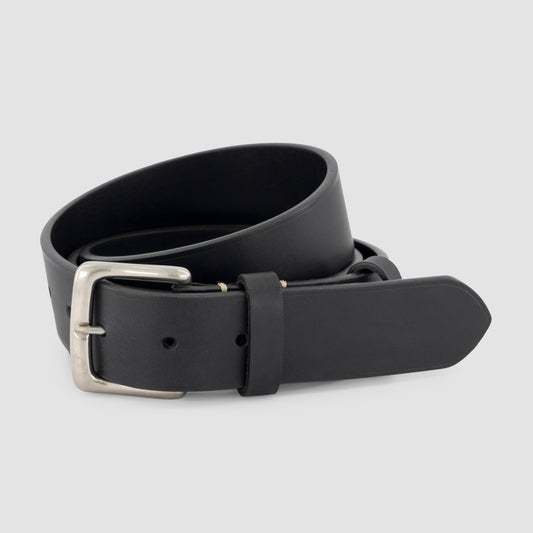 Leather Belt with Nickel Buckle