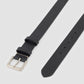 Leather Belt with Nickel Buckle