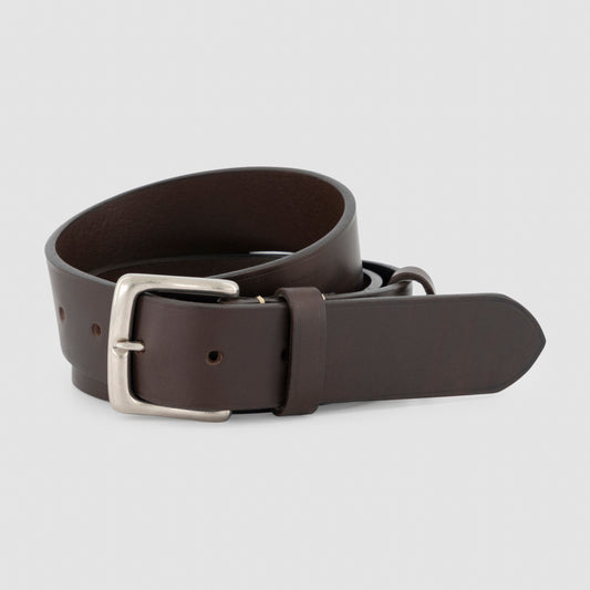 Bull Leather Belt Nickel Buckle