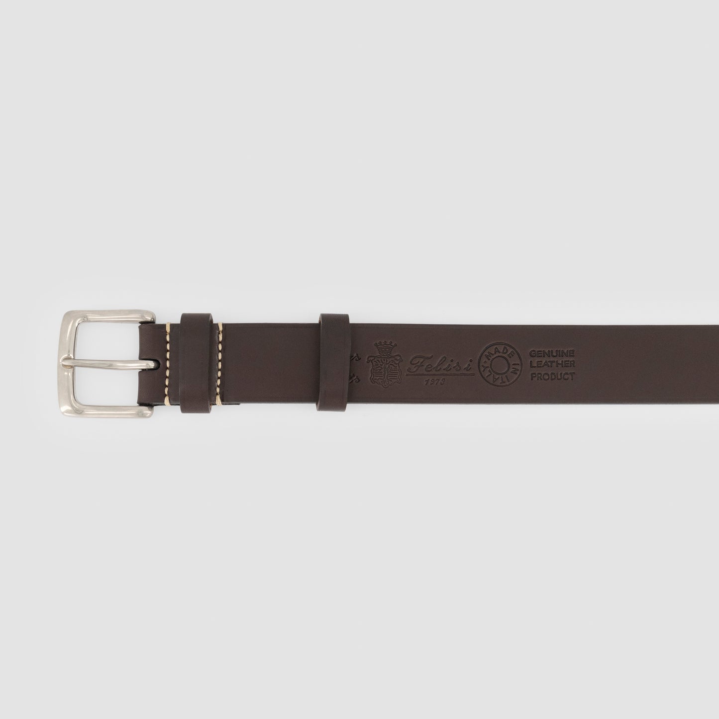 Bull Leather Belt Nickel Buckle