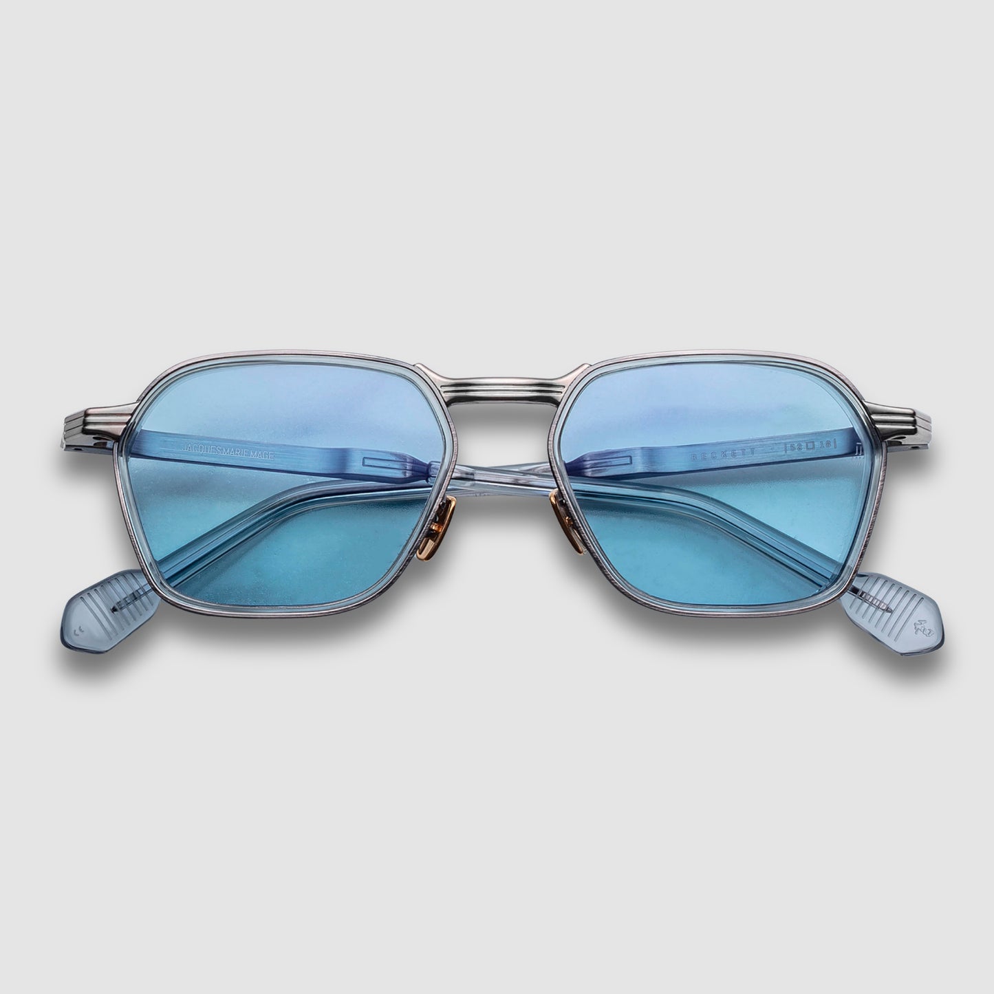 Beckett Antique Silver, Light Blue Lenses, Silver Hardwear