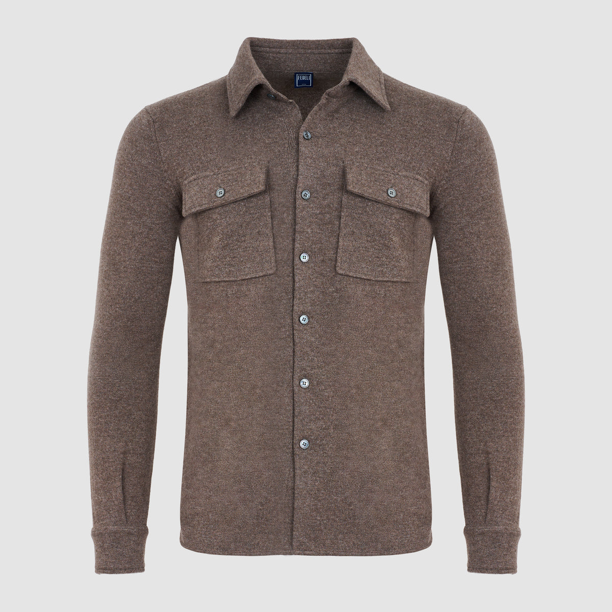 Sobrecamisa de cachemir marrón oscuro