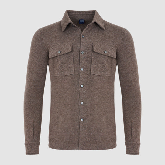Sobrecamisa de cachemir marrón oscuro