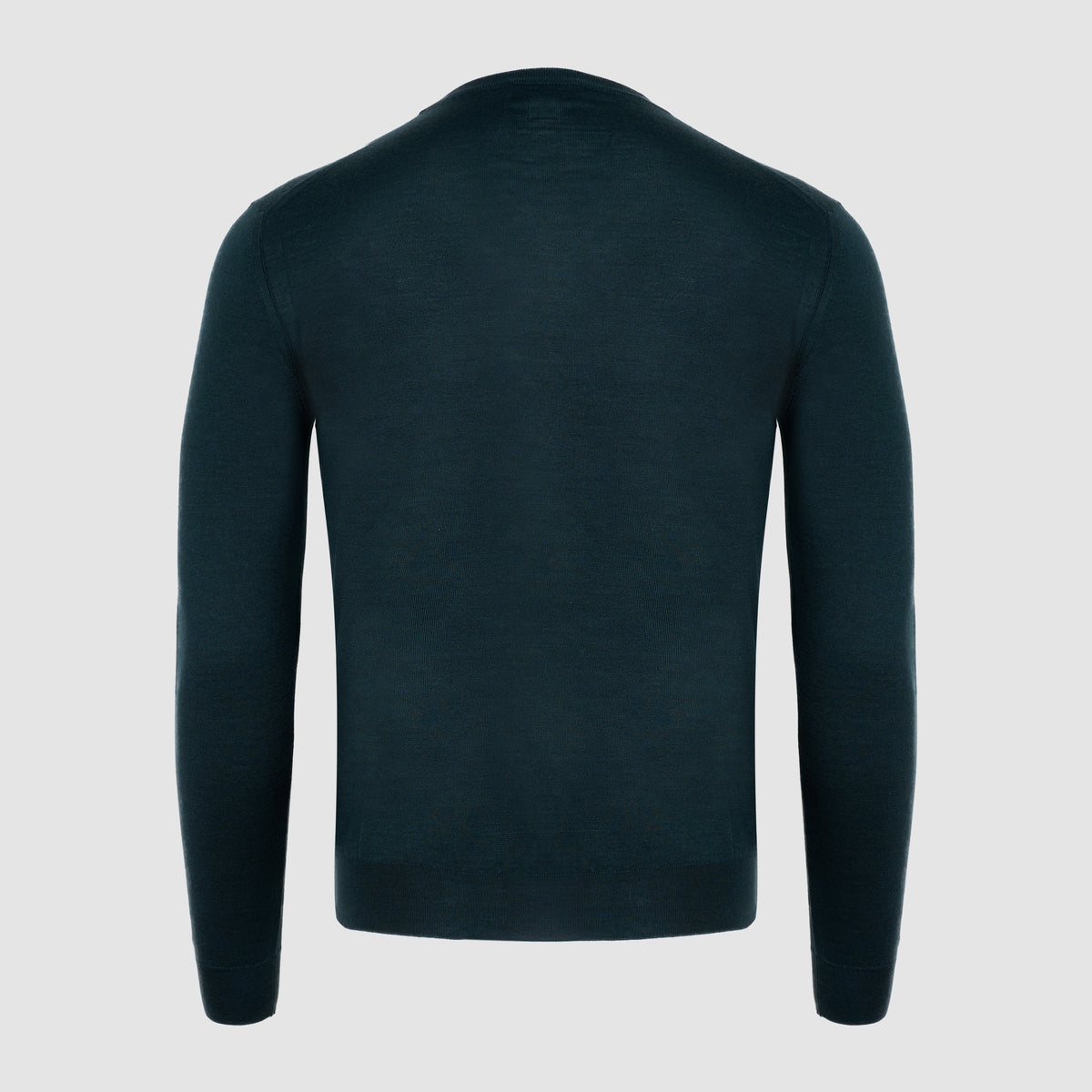 Suéter de cuello redondo de cachemira y seda en mezcla de verde oscuro y azul marino
