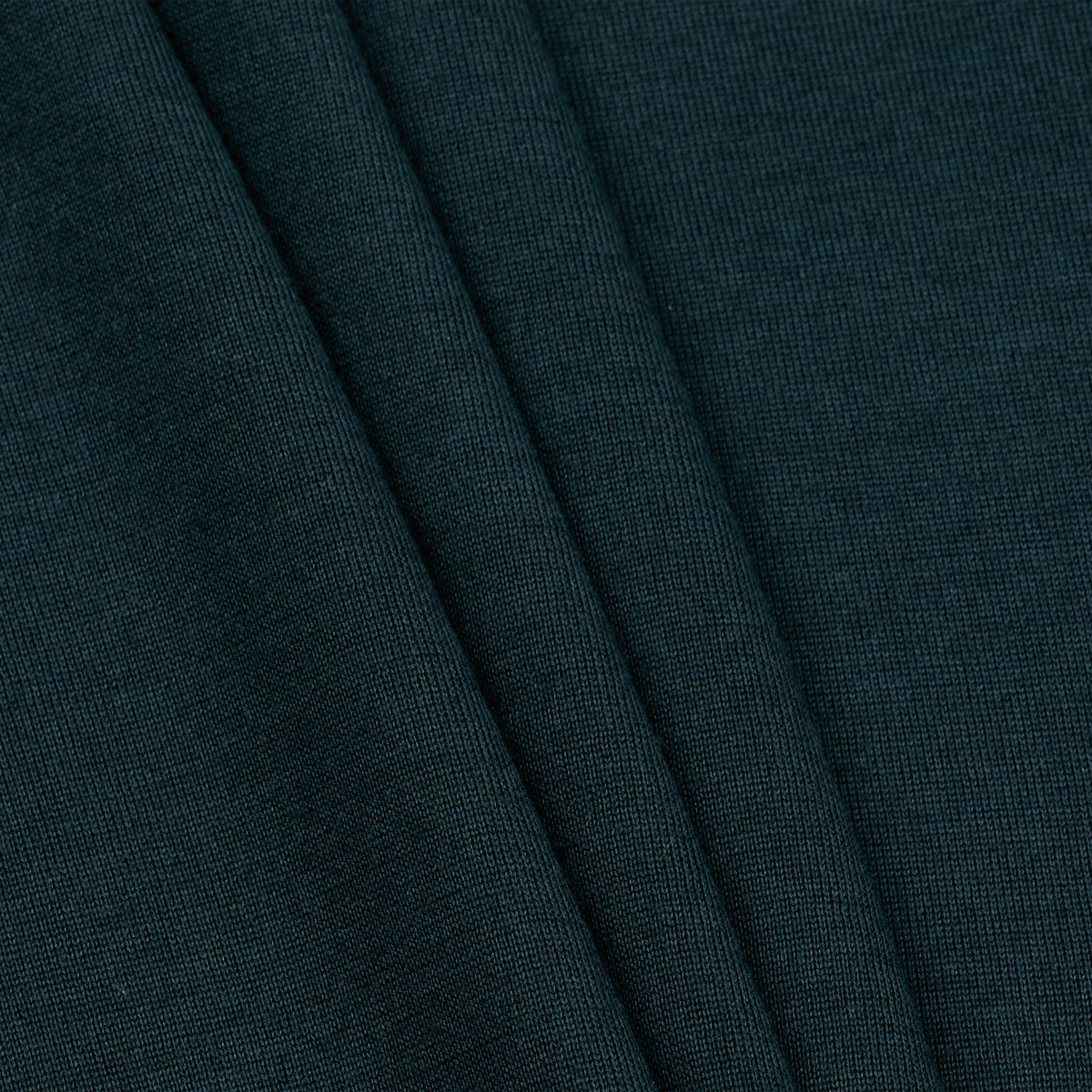 Suéter de cuello redondo de cachemira y seda en mezcla de verde oscuro y azul marino