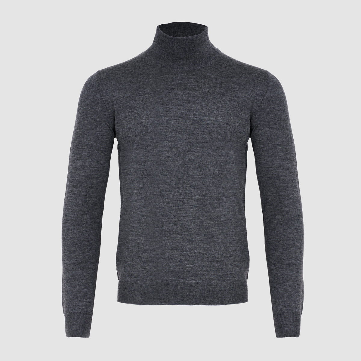 Suéter de cuello alto de lana gris oscuro