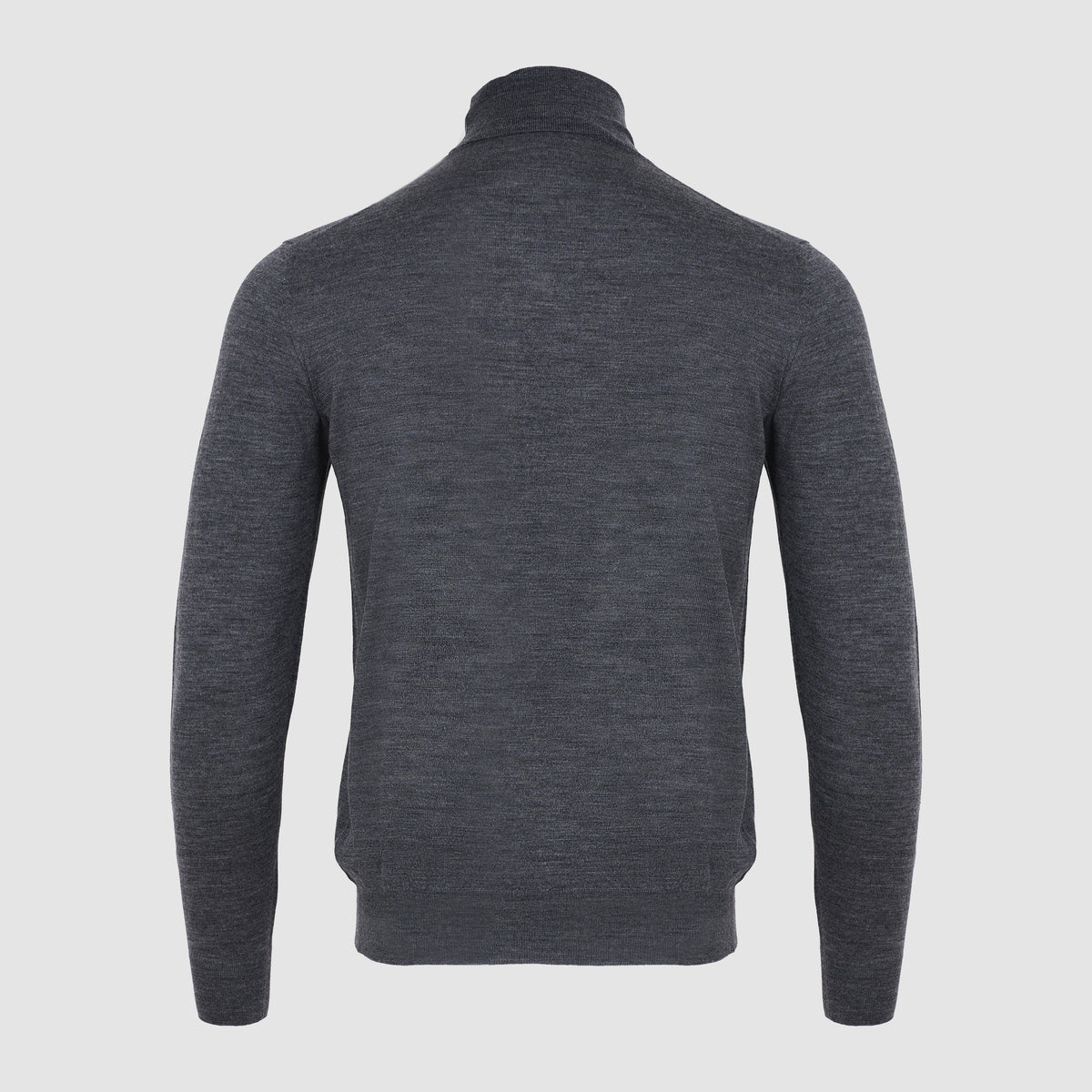 Suéter de cuello alto de lana gris oscuro