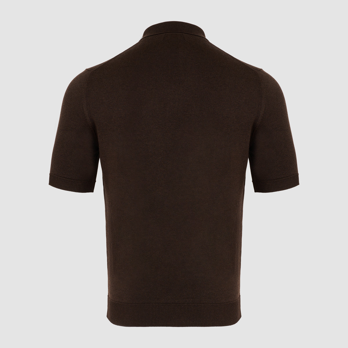 POLO DE SEDA M/C Marrón Oscuro