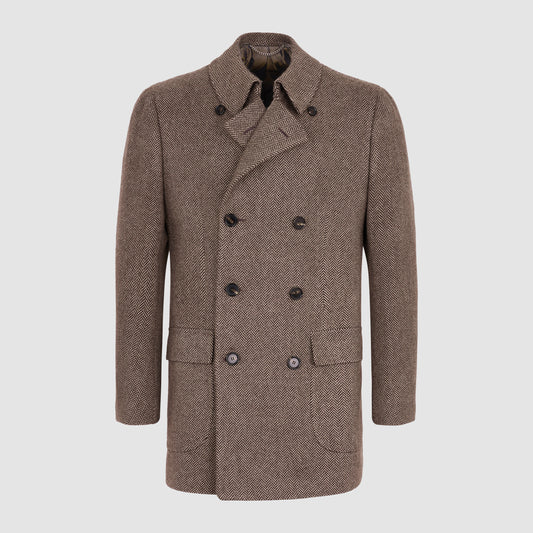 Herringbone Cashmere Coat