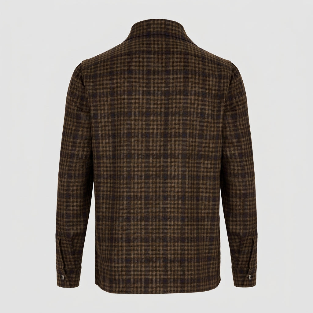 MEN'S WOVEN TAILOR-MADE OVERSHIRT  Brown Baige Blue