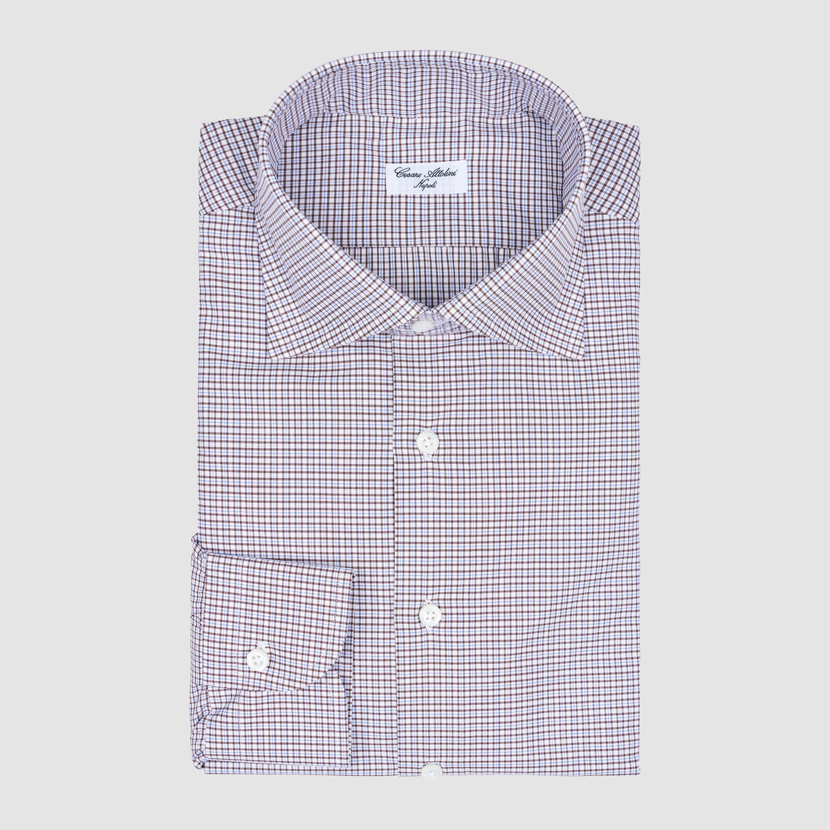 MEN'S WOVEN TAILOR-MADE SHIRT White Brown Blue