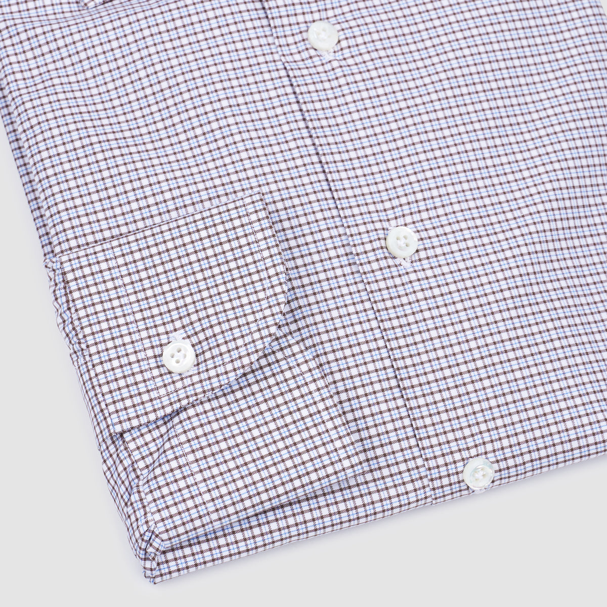 MEN'S WOVEN TAILOR-MADE SHIRT White Brown Blue