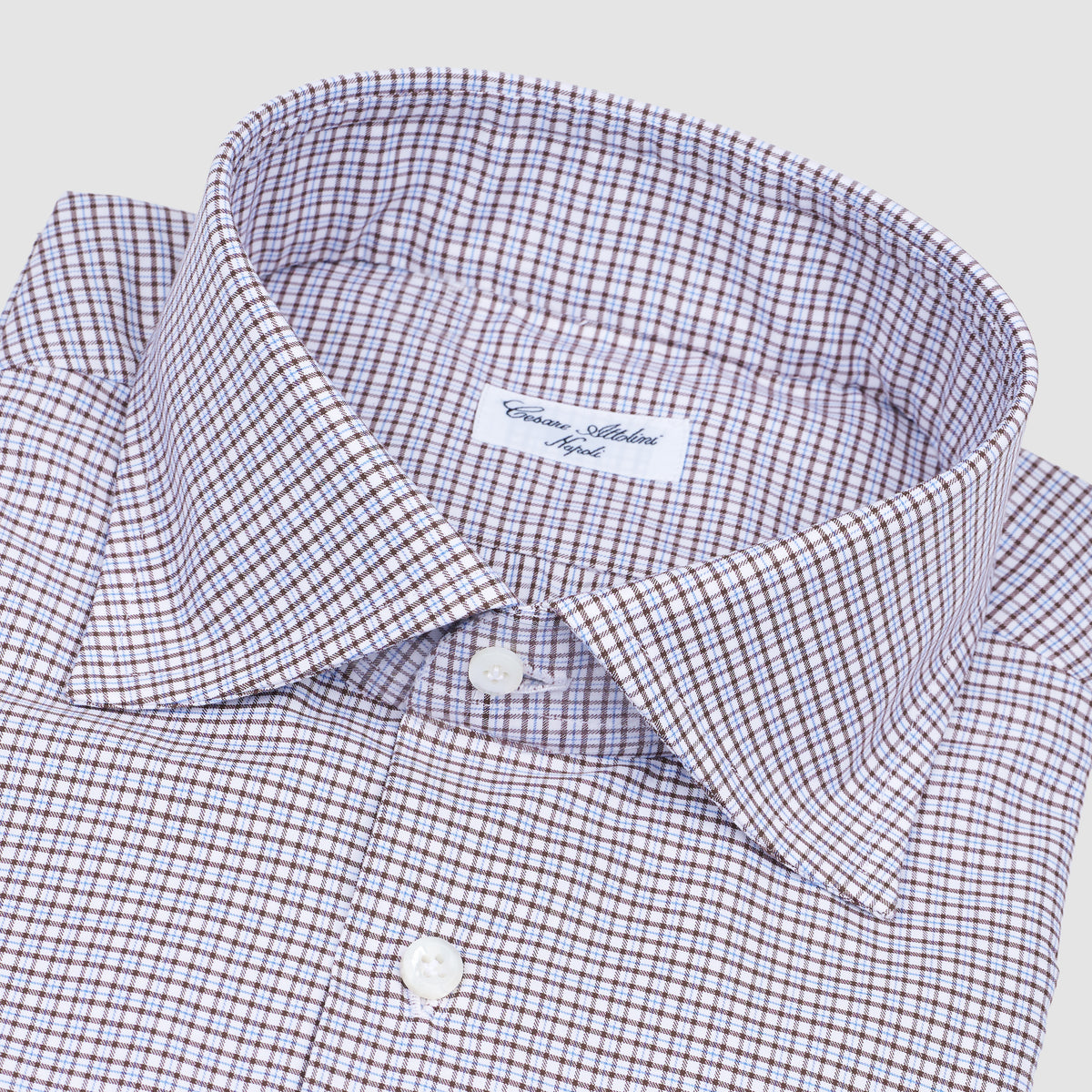 MEN'S WOVEN TAILOR-MADE SHIRT White Brown Blue