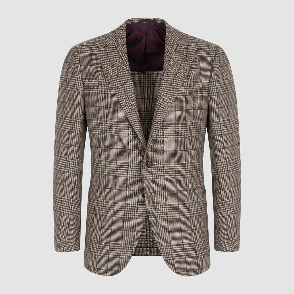 MEN'S WOVEN TAILOR-MADE JACKET Beige / Navy / Burgundy