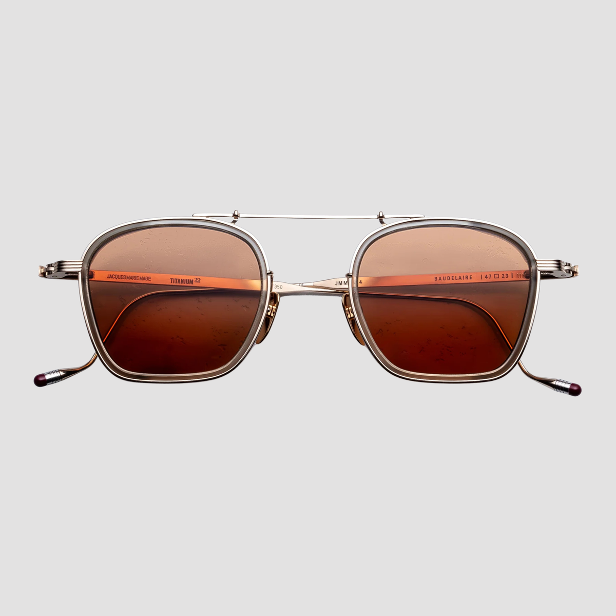 Baudelaire 2, Darjeeling, Orange Lenses, Light Gold Hardware