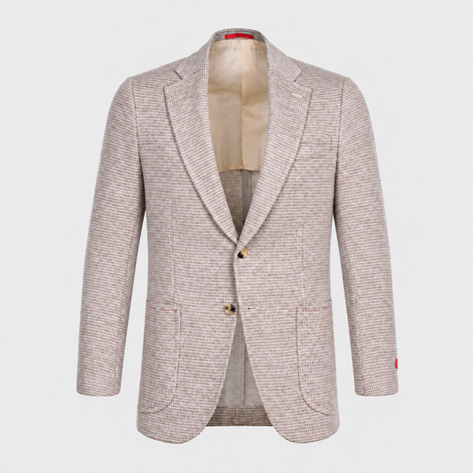 Wool Silk Check Jacket