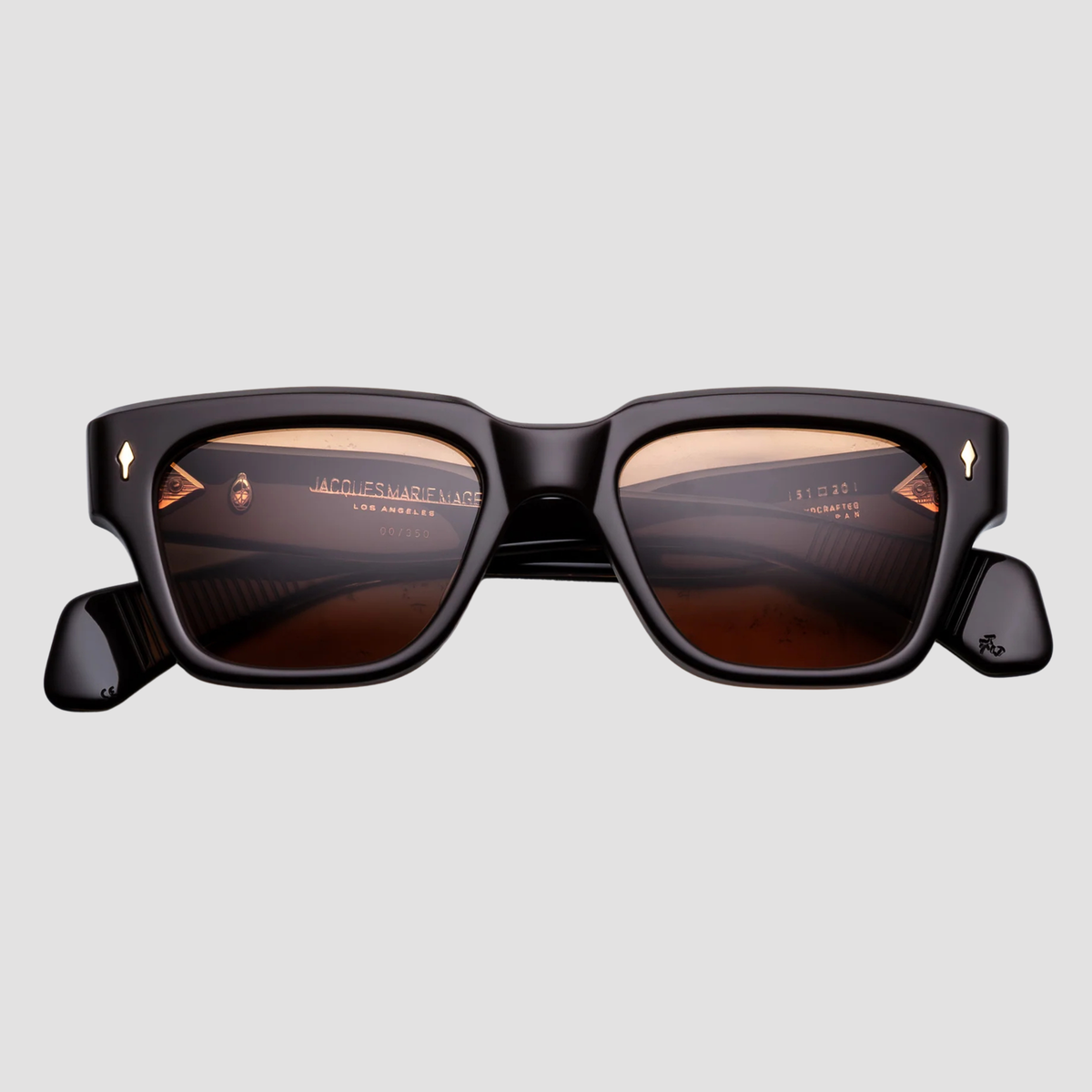 Fellini, Walnut, Orange Lenses, Dark Gold Hardware