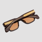 Fellini, Walnut, Orange Lenses, Dark Gold Hardware