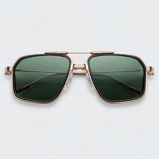 JAGGER-2.0, Cypress , Moss Lenses, Light Gold Hardware.
