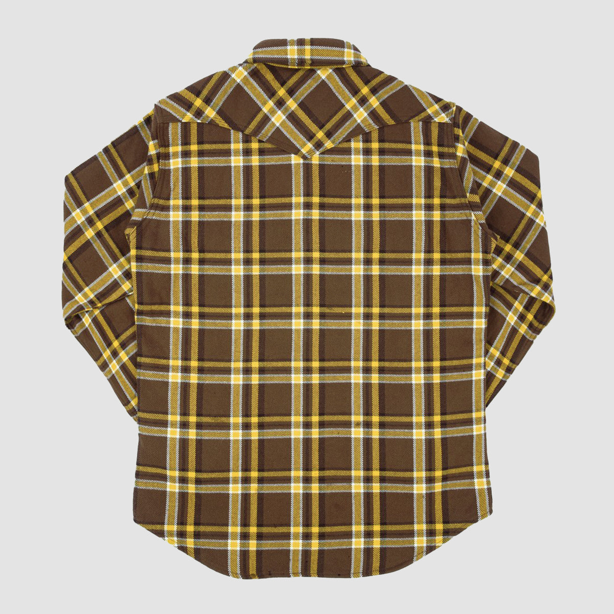 Ultra Heavy Flannel Crazy Check Western Shirt  Brown