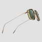 JAGGER-2.0, Cypress , Moss Lenses, Light Gold Hardware.
