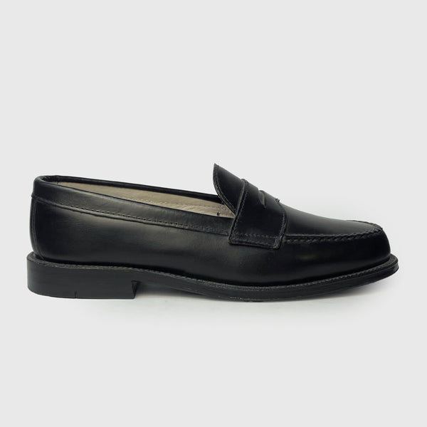 Leisure Handsewn Penny Loafer Black Calfskin 981 – Silver