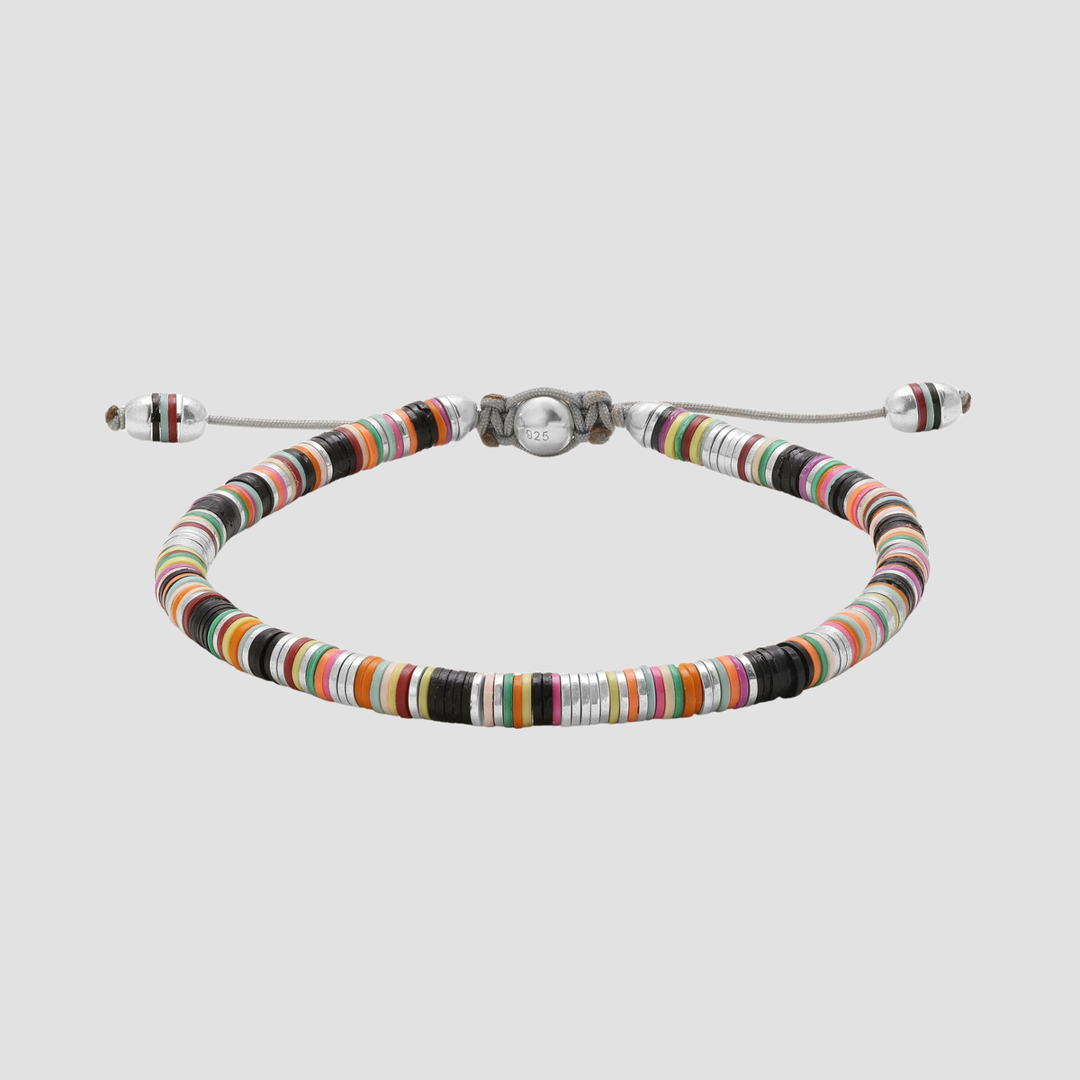 Malli African Disc Bracelet in Black Mix - M/7.5"