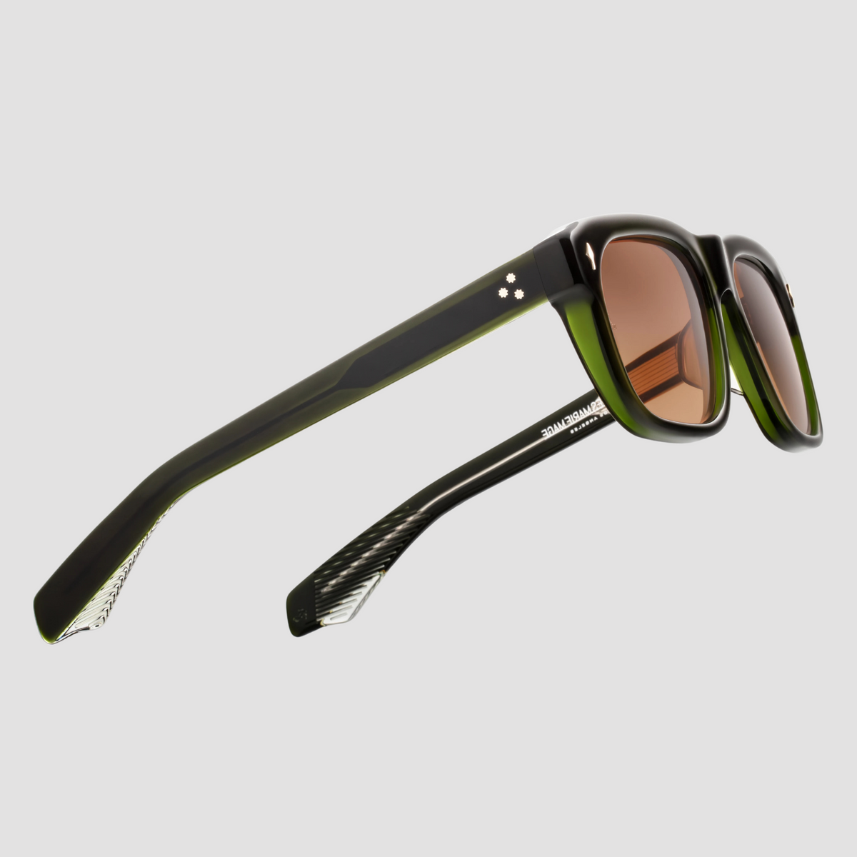 Yves, Borneo, Dark Orange Lenses, Silver Hardware