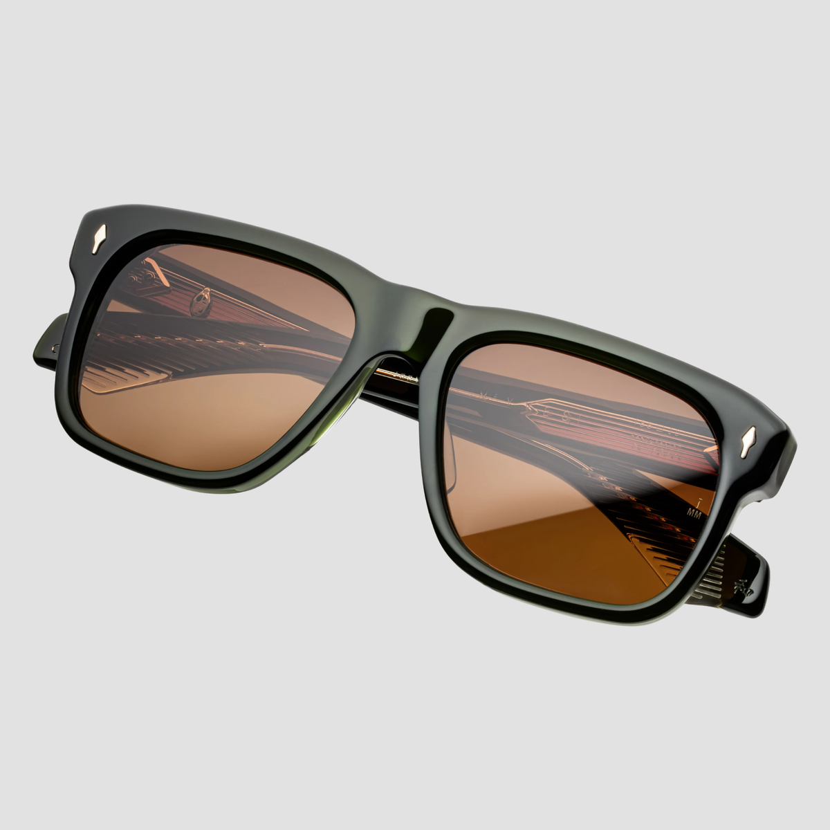 Yves, Borneo, Dark Orange Lenses, Silver Hardware