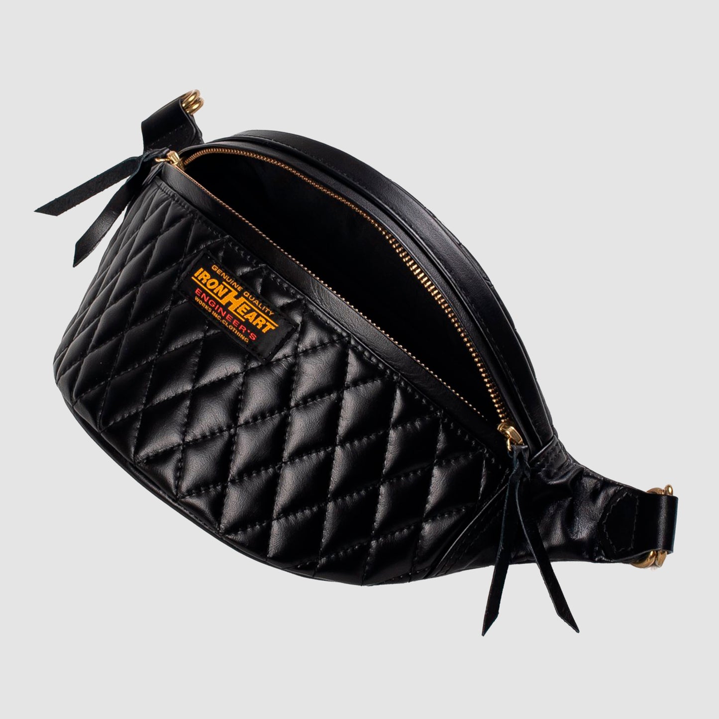 Diamond Stitched Leather Waist Bag