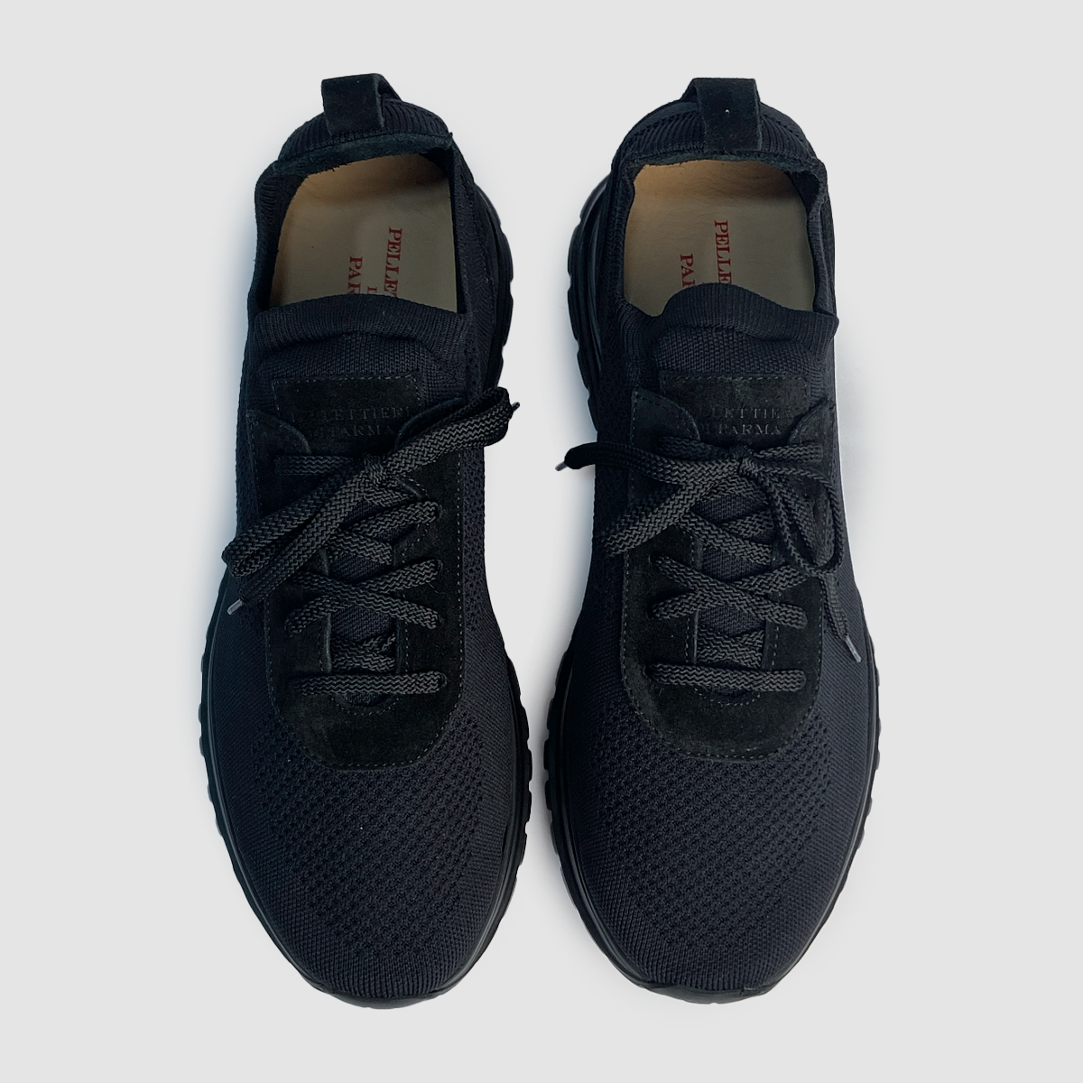 Stretch Nylon and Suede Runner Black