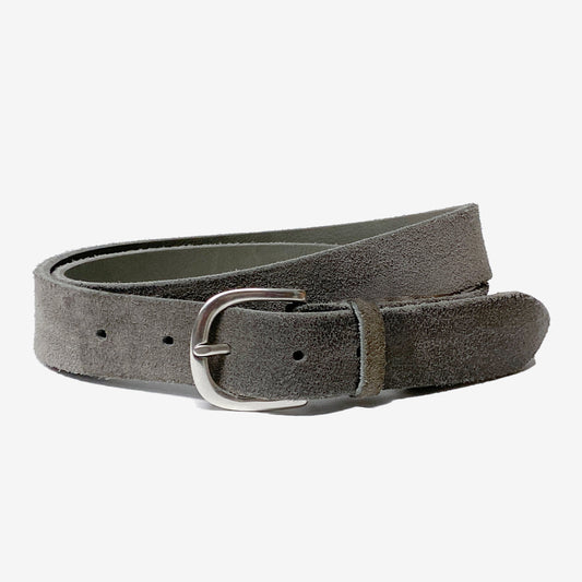 Belt in suede color grey