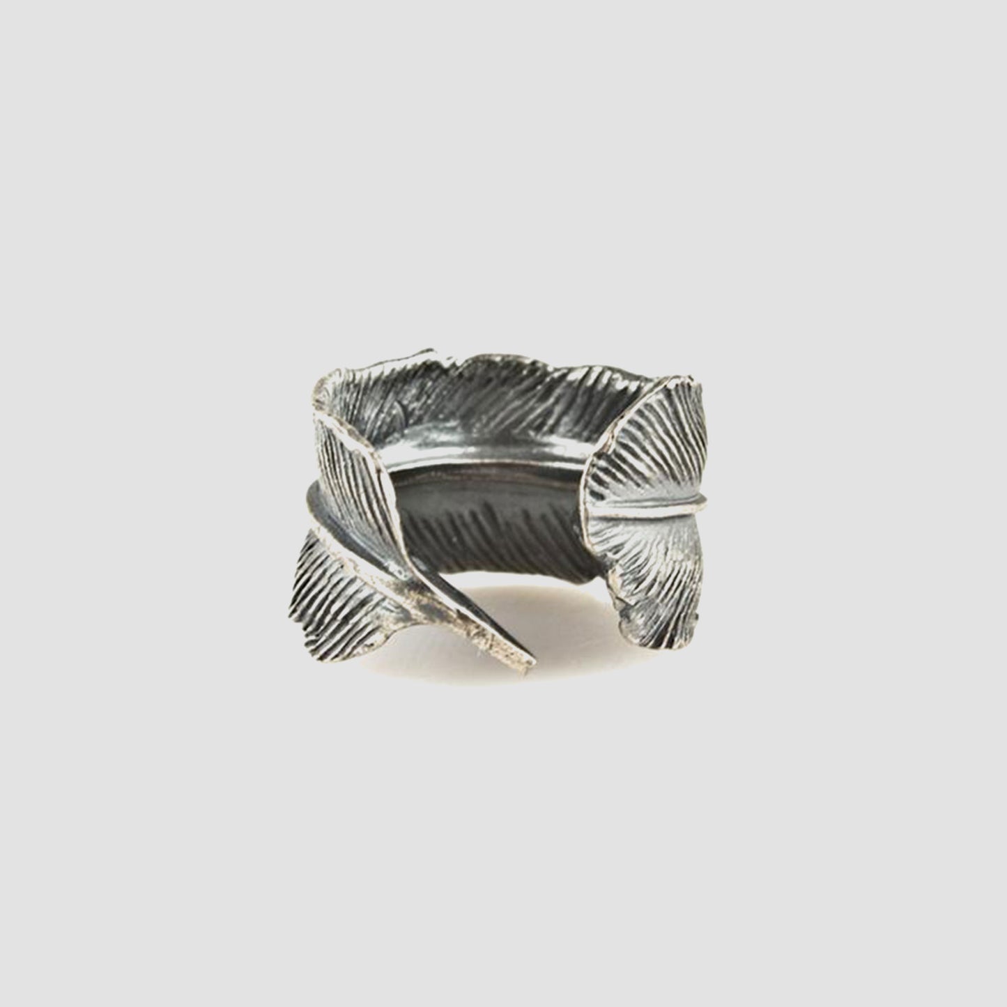 Silver Casted Feather Ring - Silver