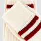 Merz b. Schwanen Retro Sport Socks Striped Nature/Dark Red