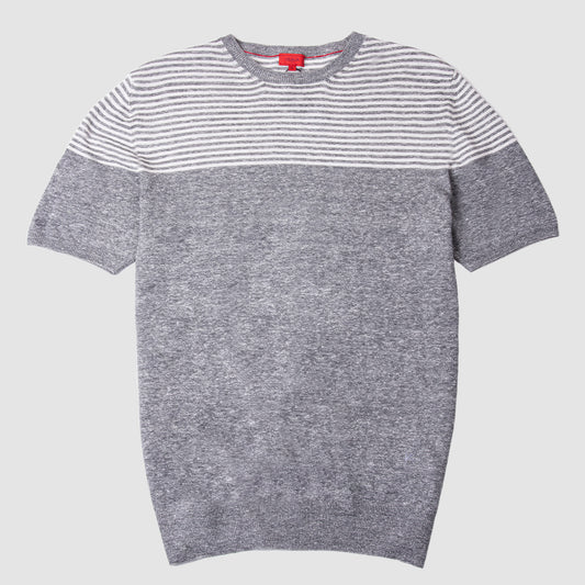 Short Sleeve T-Shirt Stripe Details - Grey