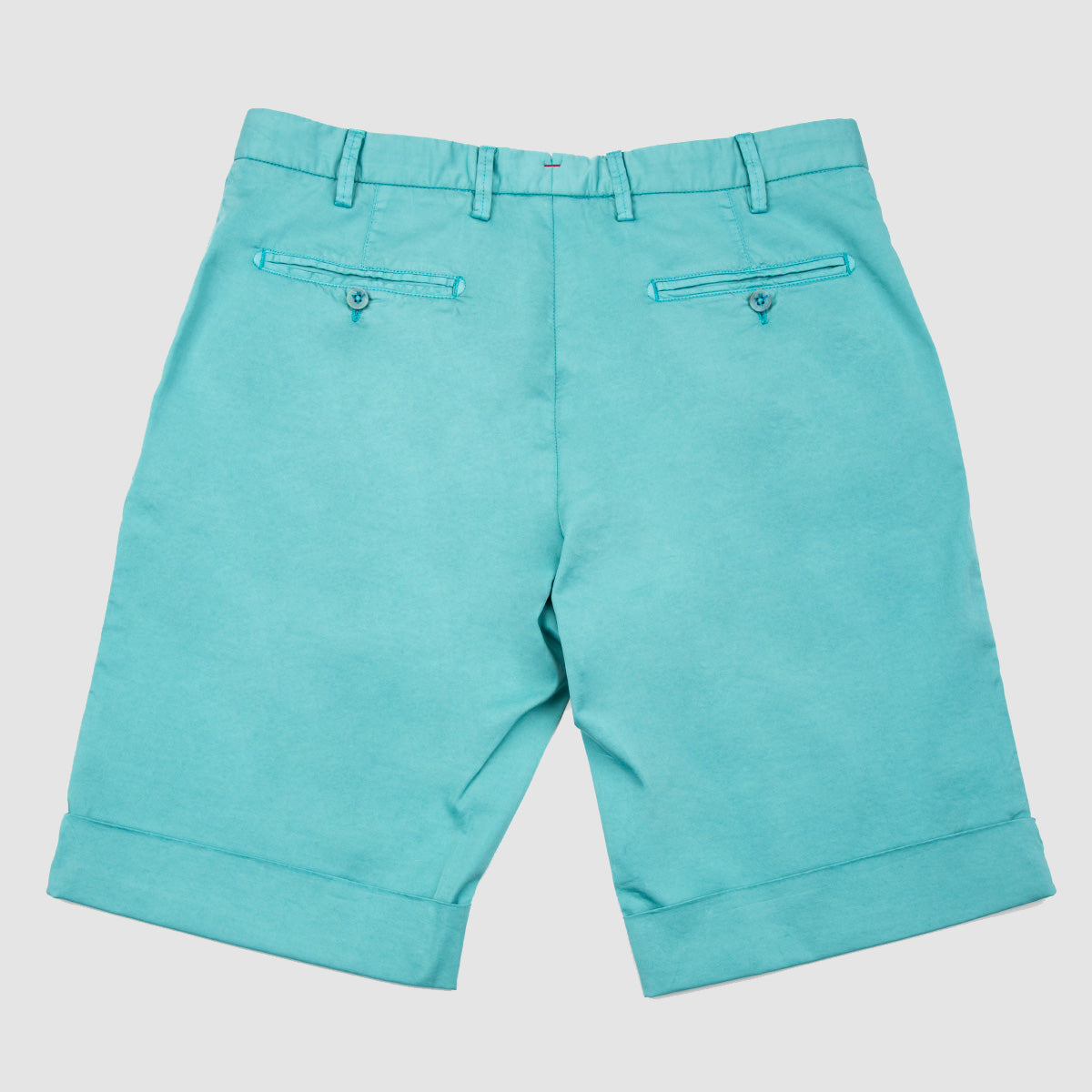 Satin Cotton Silk Comfort Bermudas - Aqua Blue