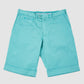 Satin Cotton Silk Comfort Bermudas - Aqua Blue