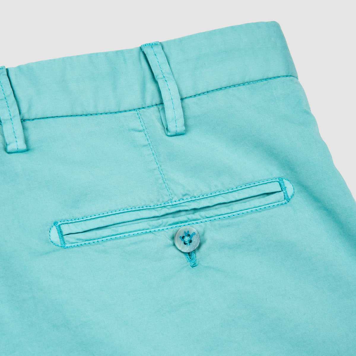 Satin Cotton Silk Comfort Bermudas - Aqua Blue