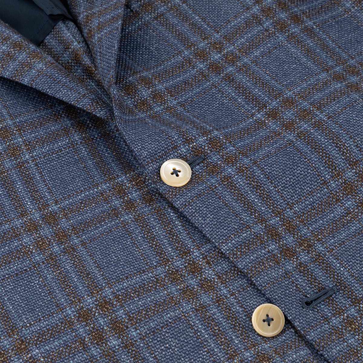 5 Body Jacket, Over Check Rust - Light Blue