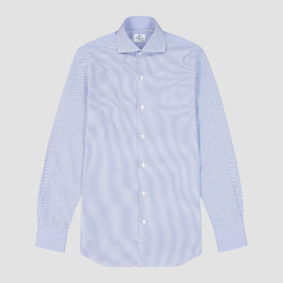 Eduardo Spread Collar Bengal Stripe Poplin 170/2 Giza 45 Shirt - Blue ...
