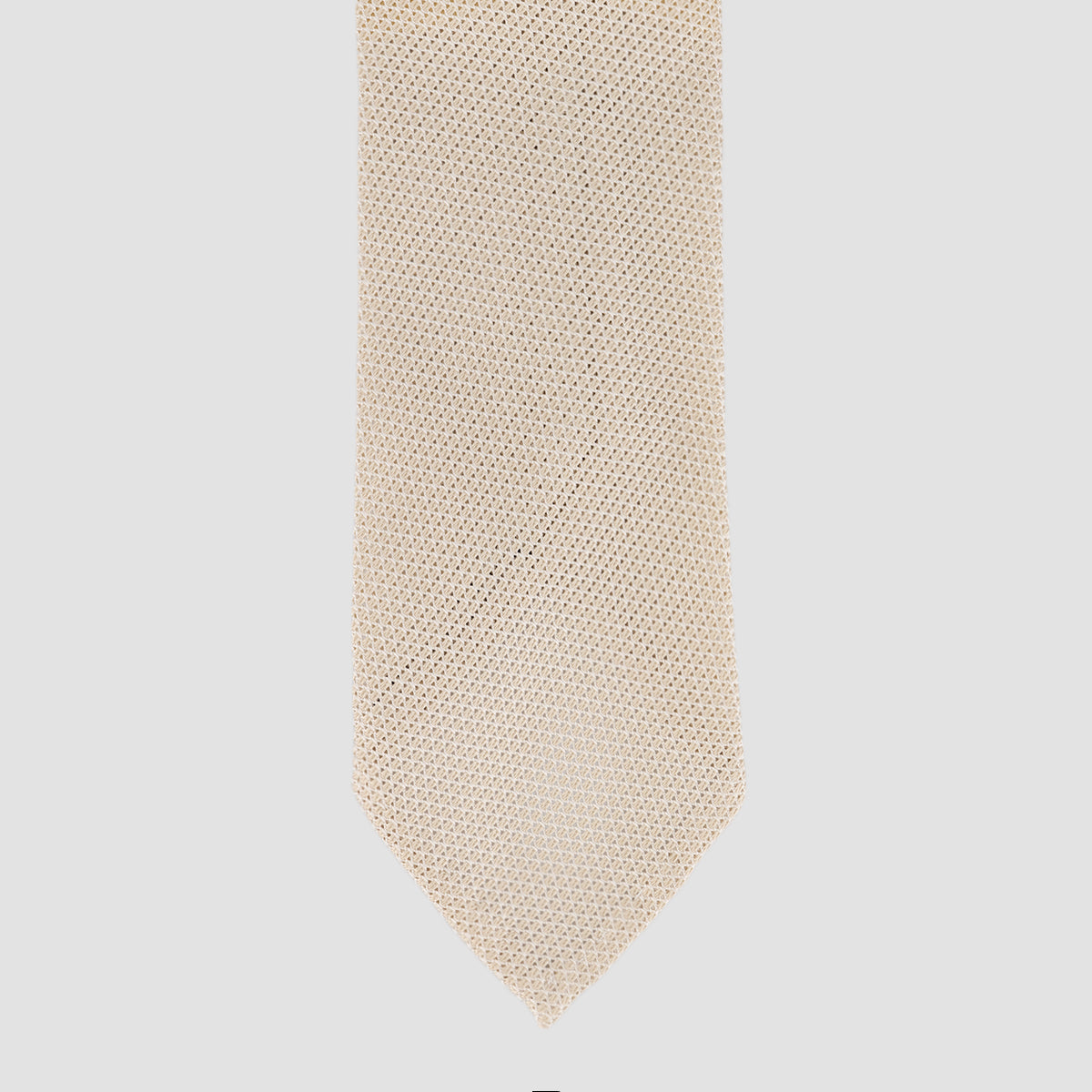 Finamore Two Tone Garza Silk Tie - Beige on White